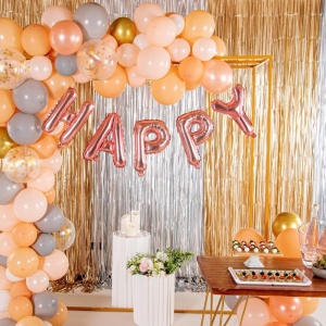 Balon Folie Metalizata Litera H, Flippy, 40 cm, Umflati cu Heliu sau Aer, Ambalaj Individual, Pai inclus, Rose Gold - Img 3