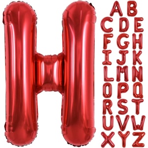 Balon Folie Metalizata Litera H, Flippy, 40 cm, Umflati cu Heliu sau Aer, Ambalaj Individual, Pai inclus, Rosu - Img 8