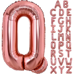 Balon Folie Metalizata Litera Q, Flippy, 80 cm, Umflati cu Heliu sau Aer, Ambalaj Individual, Pai inclus, Rose Gold - Img 4