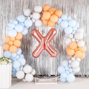 Balon Folie Metalizata Litera X, Flippy, 80 cm, Umflati cu Heliu sau Aer, Ambalaj Individual, Pai inclus, Rose Gold - Img 6
