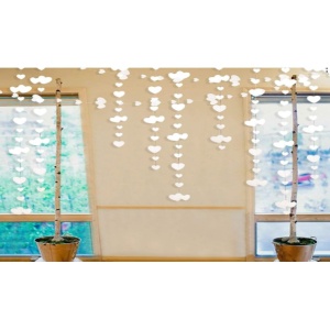 Banner cu Inimioare Atarnate, Flippy, Dimensiune 4 m, Rola de Ata Inclusa, Tematica Iubire, Alb - Img 1
