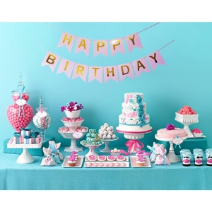 Banner Happy Birthday 100x200 cm, Flippy, Dimensiune Stegulet 11.5x16.5 cm, Rola de Ata Inclusa, Roz - Img 8