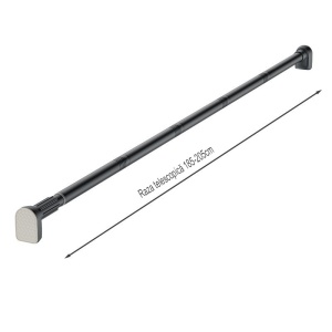 Bara Telescopica Multifunctionala, Flippy, din Otel Inoxidabil si ABS, Utilizare Universala, Extensie 185 - 205 cm, Fara Perforare Perete, Gri - Img 2