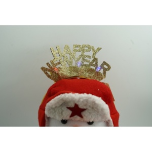Bentita/cerc Happy Newyear, culoare auriu, marime standard, Flippy - Img 8