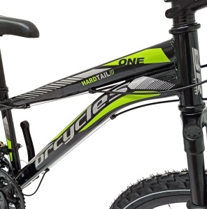 Bicicleta MTB-HT 26" BR Storm, cadru otel 14", frane disc, manete secventiale, 21 viteze, negru/verde - Img 2