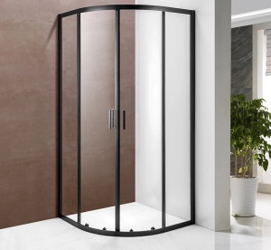 Cabina de dus semirotunda , cadru negru, 90x90x190 cm - Img 2