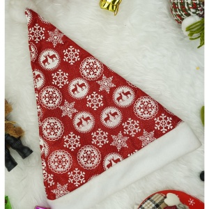 Caciulita de Mos Craciun, Flippy,cu ornament fulg de nea si sclipici, rosie, marime universala, material textil - Img 3