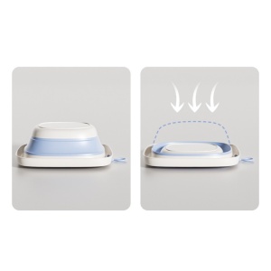 Cada Pliabila pentru Baie pentru Copii, Flippy, Cadita pentru Bebelusi, Model Patrat pentru Fundulet, Albastru, 32x27.5x3.7 cm, 4 L - Img 4