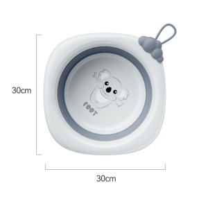 Cada Pliabila pentru Baie pentru Copii, Flippy, Cadita pentru Bebelusi, Model Romb pentru Picioare Koala, Gri, 30x30x3.5 cm, 4L - Img 12