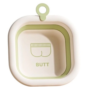 Cada Pliabila pentru Baie pentru Copii, Flippy, Cadita pentru Bebelusi, Model Patrat pentru Fundulet, Verde, 30x30x3.5 cm, 3.5 L