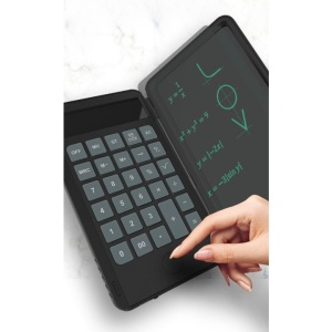 Calculator de Mana Reincarcabil cu Tabla de Scris, Flippy, Calculator Portabil, Ecran LCD, Afisaj cu 12 Cifre, Ecran de 15 cm, Culoare Negru - Img 2