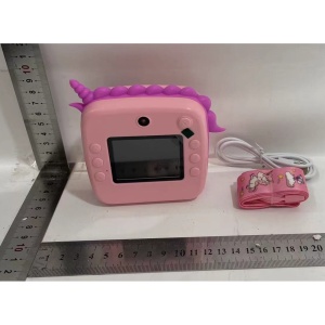 Camera Instantanee pentru Copii, Flippy, Camera Frontala + Selfie, cu Functie de Printare, Cablu USB-C, Bluetooth, Compatibil iOS/Android, Model Unicorn, Snur Inclus, Roz - Img 5