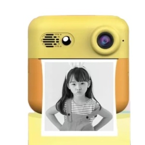 Camera Instantanee pentru Copii, Flippy, cu Functie de Printare, Cablu USB-C, Bluetooth, compatibil iOS/Android, Imprimare APP, Model Urechi, Snur Subtire Inclus, Portocaliu - Img 3