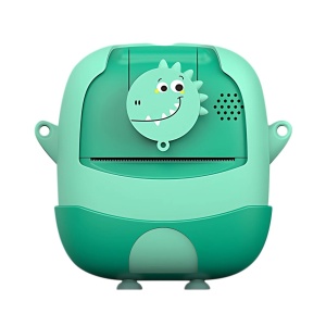 Camera Instantanee pentru Copii, Flippy, cu Functie de Printare, Cablu USB-C, Bluetooth, Compatibil iOS/Android, Camera Frontala + Selfie, Model Iepure, Snur Inclus, Verde - Img 1