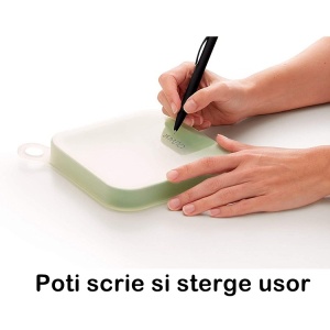 Caserola pentru sandwich Flippy, din silicon si polipropilena, portabil, usor de curatat, capac anti-scurgere, reutilizabil, 15.5 x 15.5 x 2.5 cm, verde - Img 4