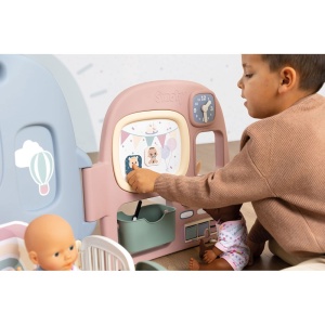 Centru de ingrijire pentru papusi Smoby Baby Care Childcare Center albastru roz cu accesorii - Img 8