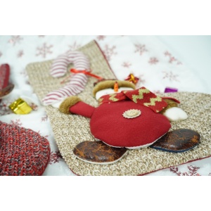 Ciorap Cadouri,Flippy,cu model om de zapada,maro, marimea 20x45 cm, textil, interior - Img 3