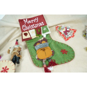Ciorap Cadouri, Flippy,cu model ren,verde, marimea 20x40 cm, textil, interior - Img 2