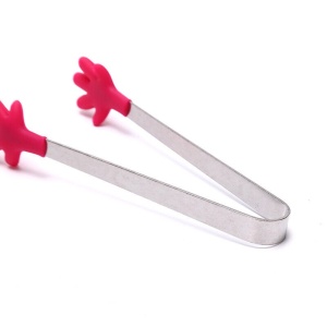 Cleste Creativ pentru Mancare, Flippy, Model Manute din Silicon, 14.5x3 cm, Rezistent la Temperaturi Inalte si Coroziune, Rosu - Img 3