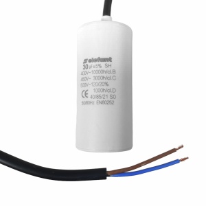 Condensator cu fire CBB60 30AμF 45x95mm 450V, Elefant