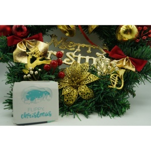 Coronita de Craciun pentru usa, Rosu/Auriu/Verde, 40 cm, PVC, Artificiala, Decorata, Interior/Exterior, Flippy - Img 9