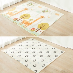 Covoras de Joaca pentru Copii Termic cu 2 Fete, Flippy, Model Girafe si Pinguini, cu Spuma, Impermeabil, Antiderapant, 200cm x 180cm x 1cm - Img 8