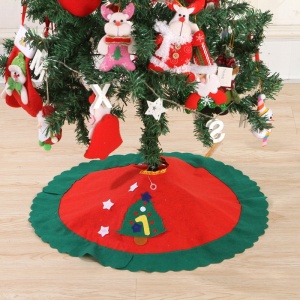 Covoras pentru bradul de Craciun Flippy, lana, rosu/verde, 60 cm - Img 2