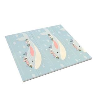 Covoras pentru Copii, Flippy, cu 2 Fete, Model Balene/Iepurasi, din XPE+PE, Impermeabil, Antiderapant, Protectie Termica, +3 Luni, Pliabil, 150 x 200 x 1.5 cm, Multicolor - Img 6