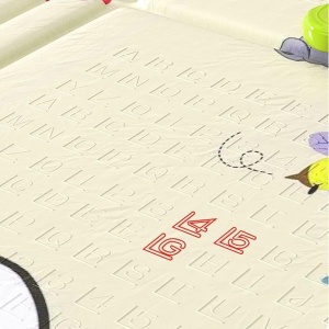 Covoras pentru Copii, Flippy, cu 2 Fete, Model Casute in Copaci/Iepurasi, din XPE+PE, Impermeabil, Antiderapant, Protectie Termica, +3 Luni, Pliabil, 180 x 200 x 1.5 cm, Multicolor - Img 4