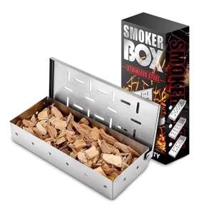 Cutie de afumator pentru gratar Flippy, Inox, 9.6x4.4x22.2 cm, Argintiu - Img 1