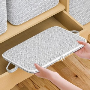 Cutie de Depozitare cu Fermoar, Flippy, Pliabila, Maner Ranforsat, Fermoar Rezistent, pentru Haine, Paturi, Plapumi, Perne, Lenjerii de Pat, Jucarii, 61x50x71 cm, 210 Litri, Gri - Img 5
