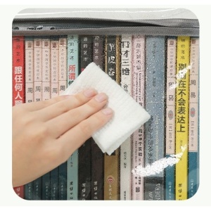 Cutie de Depozitare, Flippy, din PVC+Textil, Rezistenta la Apa, Geanta pentru Carti, 23x17x28 cm, Transparent-Alb - Img 3
