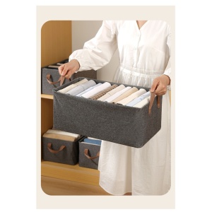 Cutie de Depozitare Tip Cos, Flippy, Material Textil, Pliabila, 47x35x30 cm, 50 l, Cadru Metalic, cu Manere, Gri - Img 4