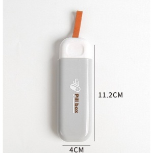 Cutie Depozitare Medicamente, Flippy, Portabila, 3 Compartimente, Tip Breloc, Plastic, Glisanta, Gri, 10.7x3.6x1.6 cm - Img 4