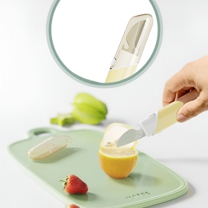 Cutit de Fructe Multifunctional, Flippy, Razatoare, Curatator Fructe-Legume, Deschizator de Sticle, 18.1x3.8x2cm, Galben - Img 6