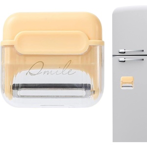 Decojitor/Curatator manual de legume si fructe, Flippy, portabil, cu magnet, doua lame, Inox, Galben, 6.7x6x1.6 cm - Img 2