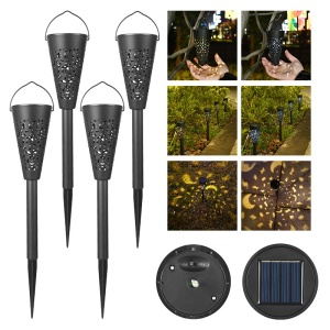 Decorațiune solară pentru grădină, Flippy, tip torță alb cald - Img 2
