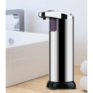 Dispenser pentru Sapun Lichid/Dezinfectant, Flippy, cu Senzor Infrarosu de Miscare, din Otel Inoxidabil, 250 ml, 19 x 11 cm, Gri - Img 3