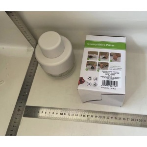 Dispozitiv de Scos Samburi, Flippy, Manual, cu 7 Gauri, pentru Cirese, 13 x 9.2 cm, din ABS, Alb - Img 2