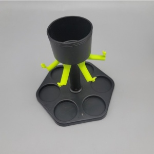 Dozator Hexagonal cu Suport pentru Shoturi, Flippy, 6 Pahare, Set Complet cu Ambalaj si Cutie, Dispenser, Divizor, Joc de Baut, Negru - Img 3