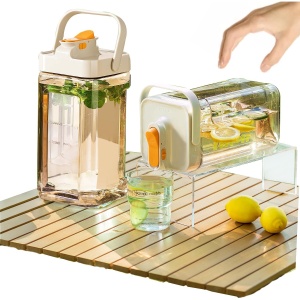 Dozator portabil pentru bauturi Flippy, 3.5 litri, capac etans, duza deschidere/inchidere, recipent din plastic, gradat, filtru, maner, 29.7 x 14.1 x 14.4 cm, pentru diverse bauturi, alb - Img 8