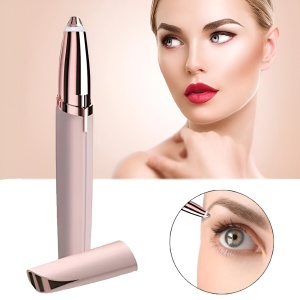 Epilator de Sprancene, Flippy, Aparat de Tuns Facial sub Forma de Creion, Portabil, Alimentare cu Baterii, 13x1.5cm, Roz - Img 7