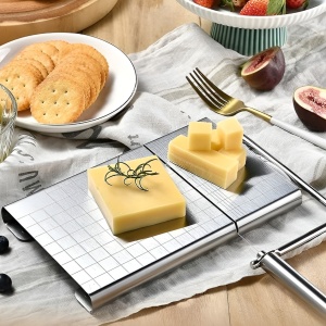Feliator de Branza, Flippy, din Otel Inoxidabil, 5 Fire de Rezerva, Maner Ergonomic, Scara de Masurare, 24x21cm, Argintiu - Img 3