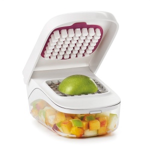 Feliator pentru Legume, Flippy, Ustensila Bucatarie, Presa Manuala pentru Carfoi Pai, Multifunctional, 20x12.5x10 cm, ABS, Alb - Img 7