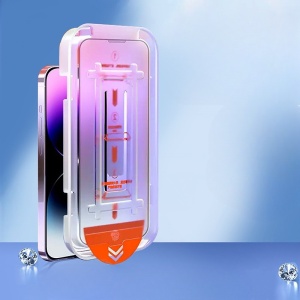 Folie de Protectie cu Instalare Rapida, Flippy, pentru Apple iPhone 15, Tempered Glass Easy Tool, Full Cover, Protectie Difuzor, HD, Margini Negre, Transparent - Img 3