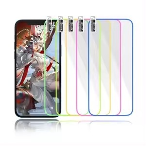 Folie de Sticla Securizata pentru Apple iPhone 15, Flippy, Luminous, Margine Fosforescenta Neon din Silicon, Mat, Anti-Amprenta, Protectie Completa, 9H, Albastru - Img 9
