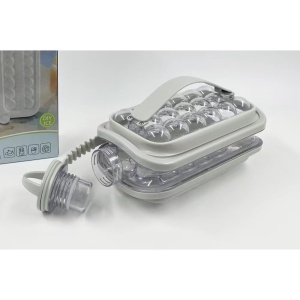 Forma pentru Gheata 2 in 1 Portabila, Flippy, Tavita sub Forma de Sticla, Diametru 3 cm, Multifunctional, 17 Bilute de Gheata, 27.5 x 11.4 x 5.5 cm, Culoare Alb - Img 6