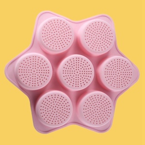Forme de Silicon pentru Copt, Flippy, 7 Forme Rotiunde, pentru Burgeri si Prajituri, 38.5 x 4 cm, Roz - Img 3