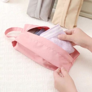 Geanta de Depozitare, Flippy, Pentru Haine Mici, Lenjerie, Sosete, Cosmetice, Impermeabila, cu Maner, 10x20x3 cm, Roz - Img 3