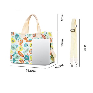 Geanta de Mana/Umar, Multifunctionala, Flippy, Inchidere cu Capsa, Imprimeu Fructe, Material Textil, 33.5 x 25 x 14.5 cm, Multicolor - Img 8